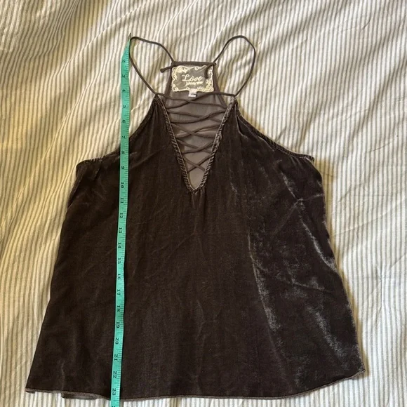 Johnny Was Aurora Velvet Tank with Lace Up Detail - Picture 4 of 6